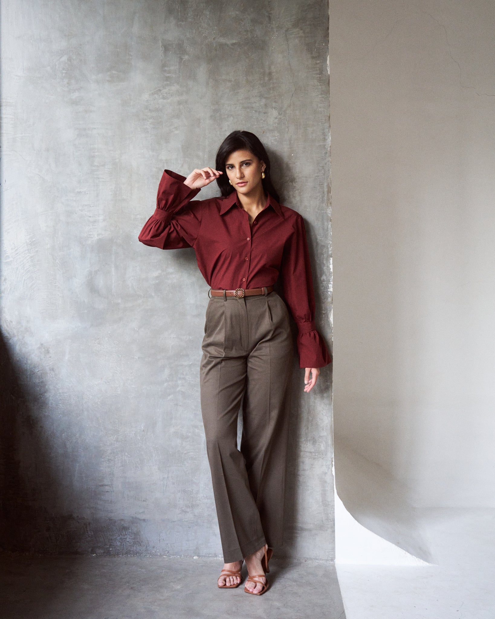 Logus Auburn wide collar cotton shirt
