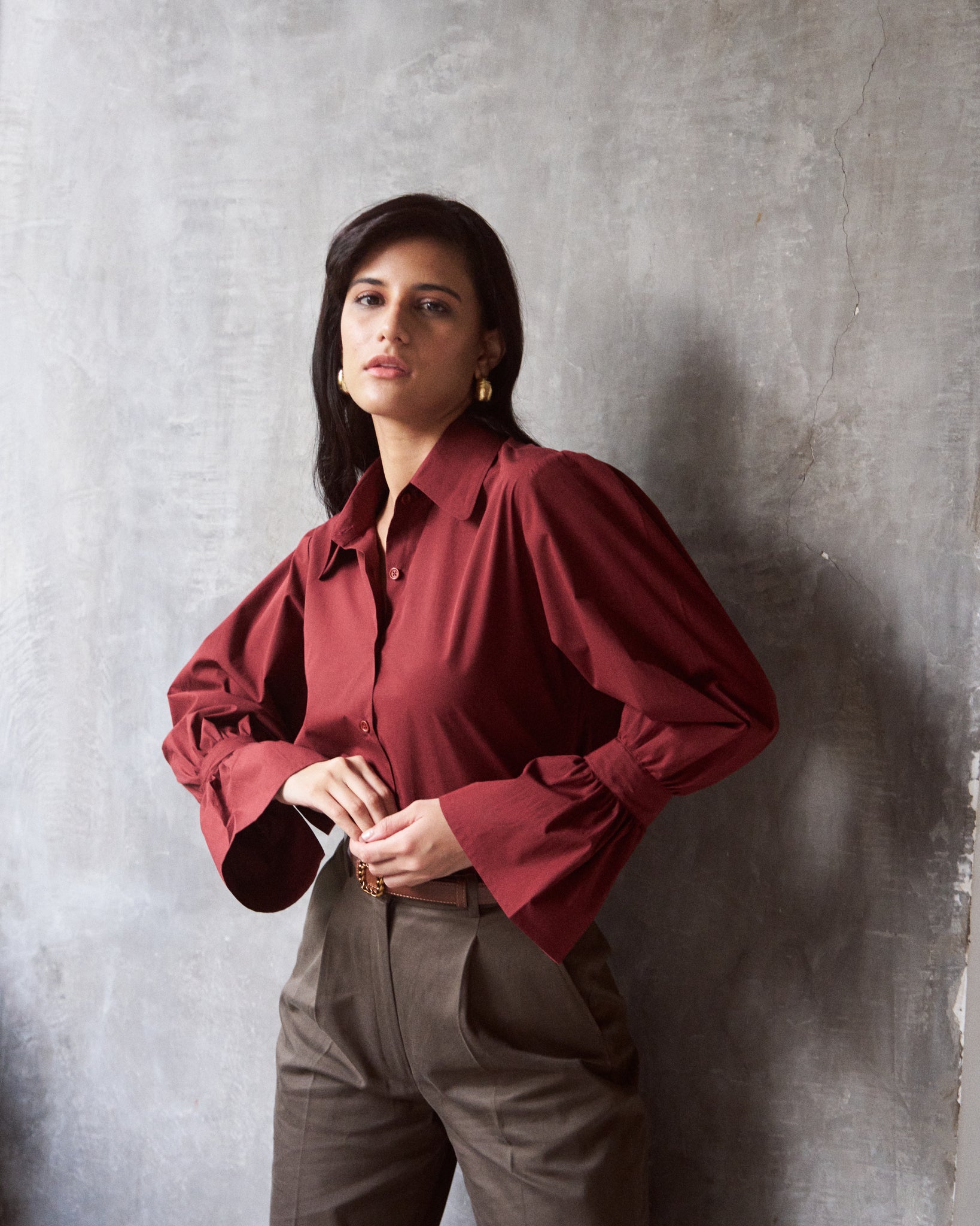 Logus Auburn wide collar cotton shirt