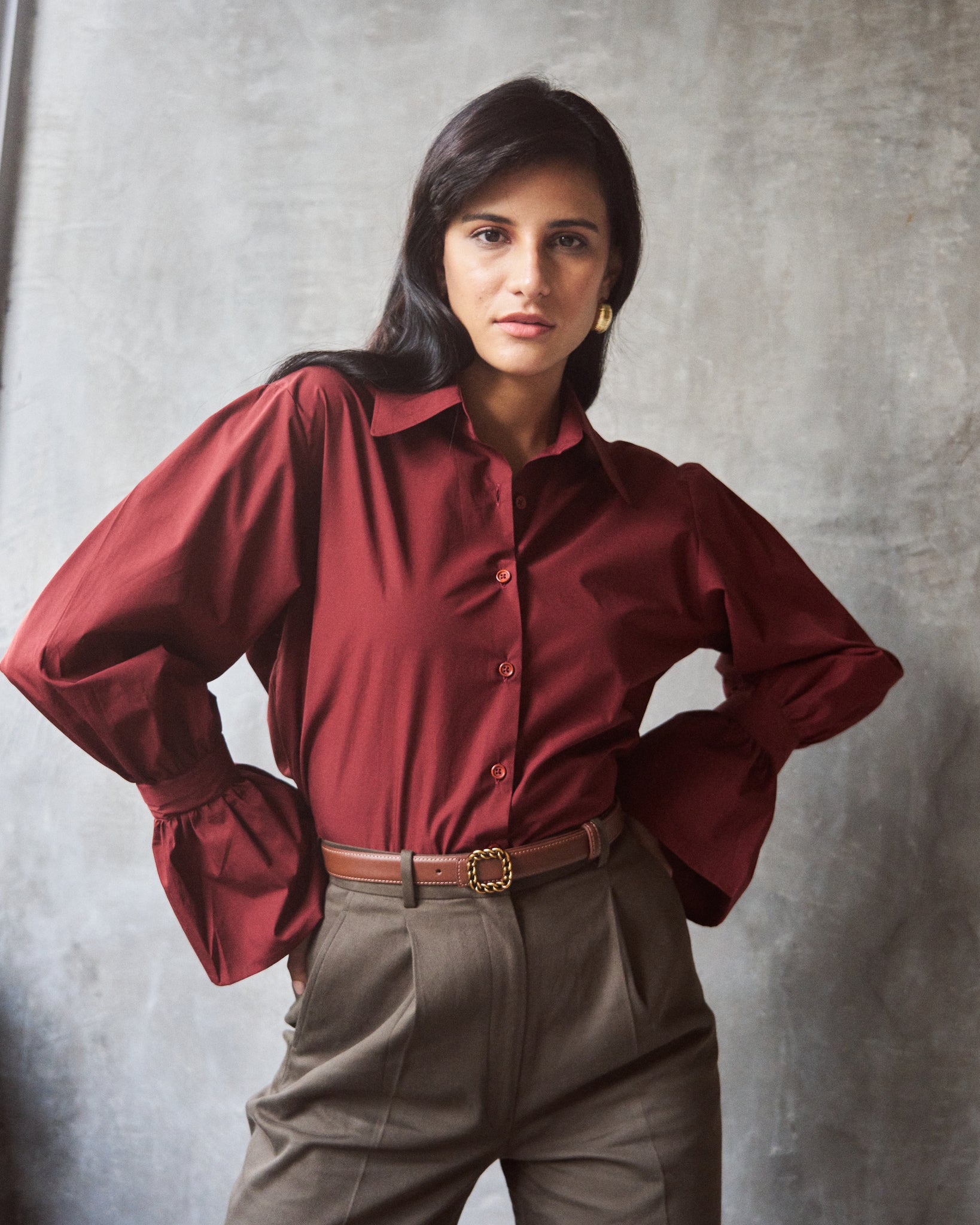 Logus Auburn wide collar cotton shirt