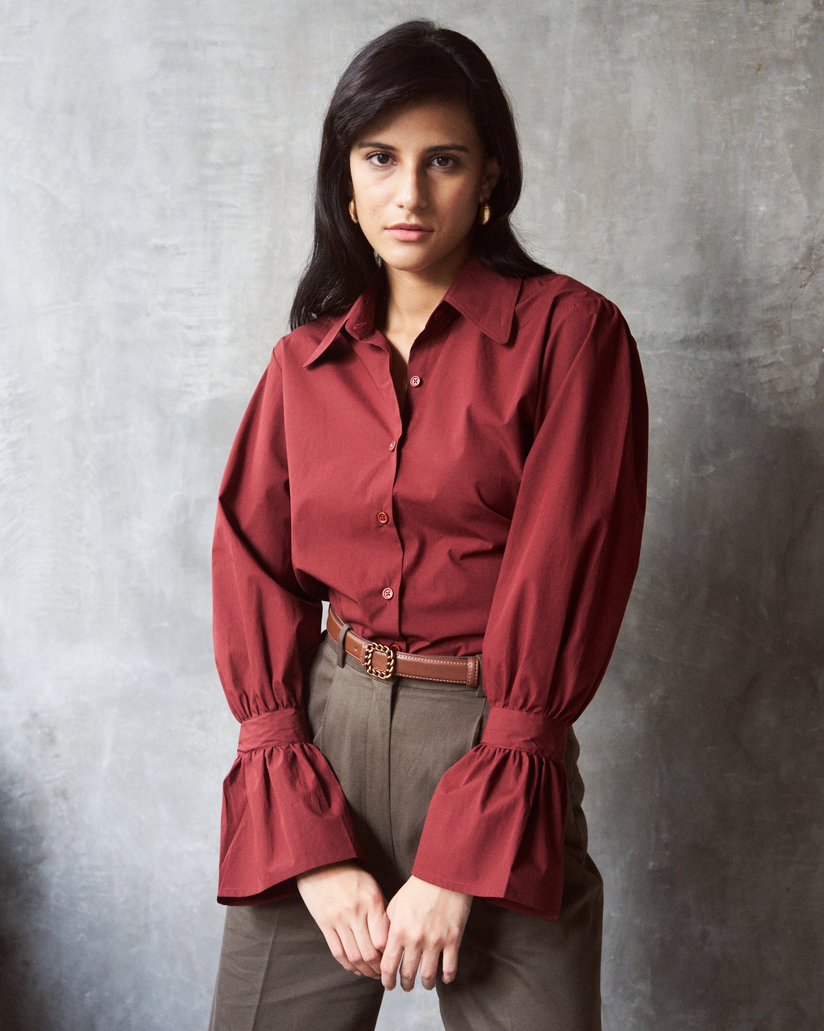 Logus Auburn wide collar cotton shirt