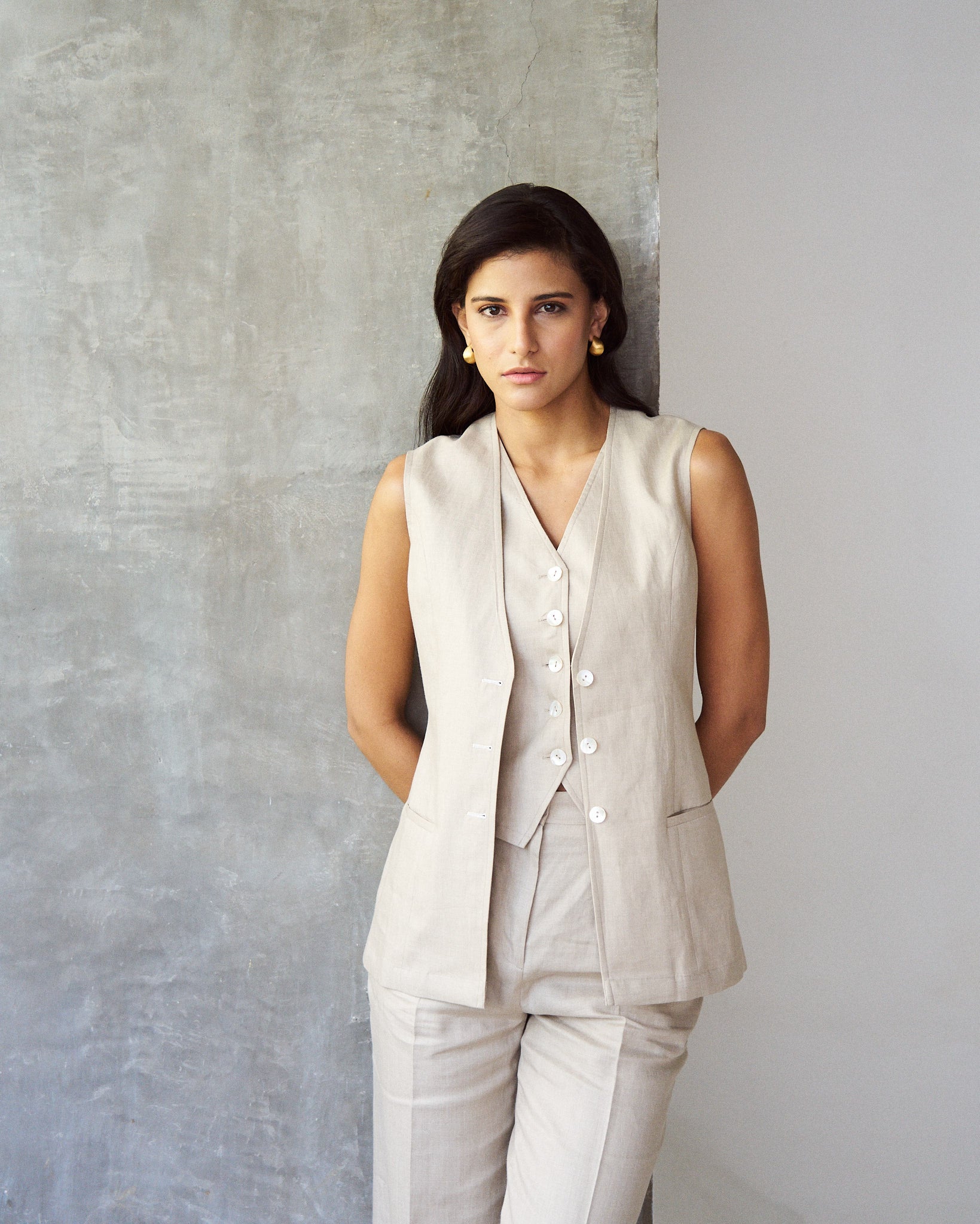 Logus beige linen trouser