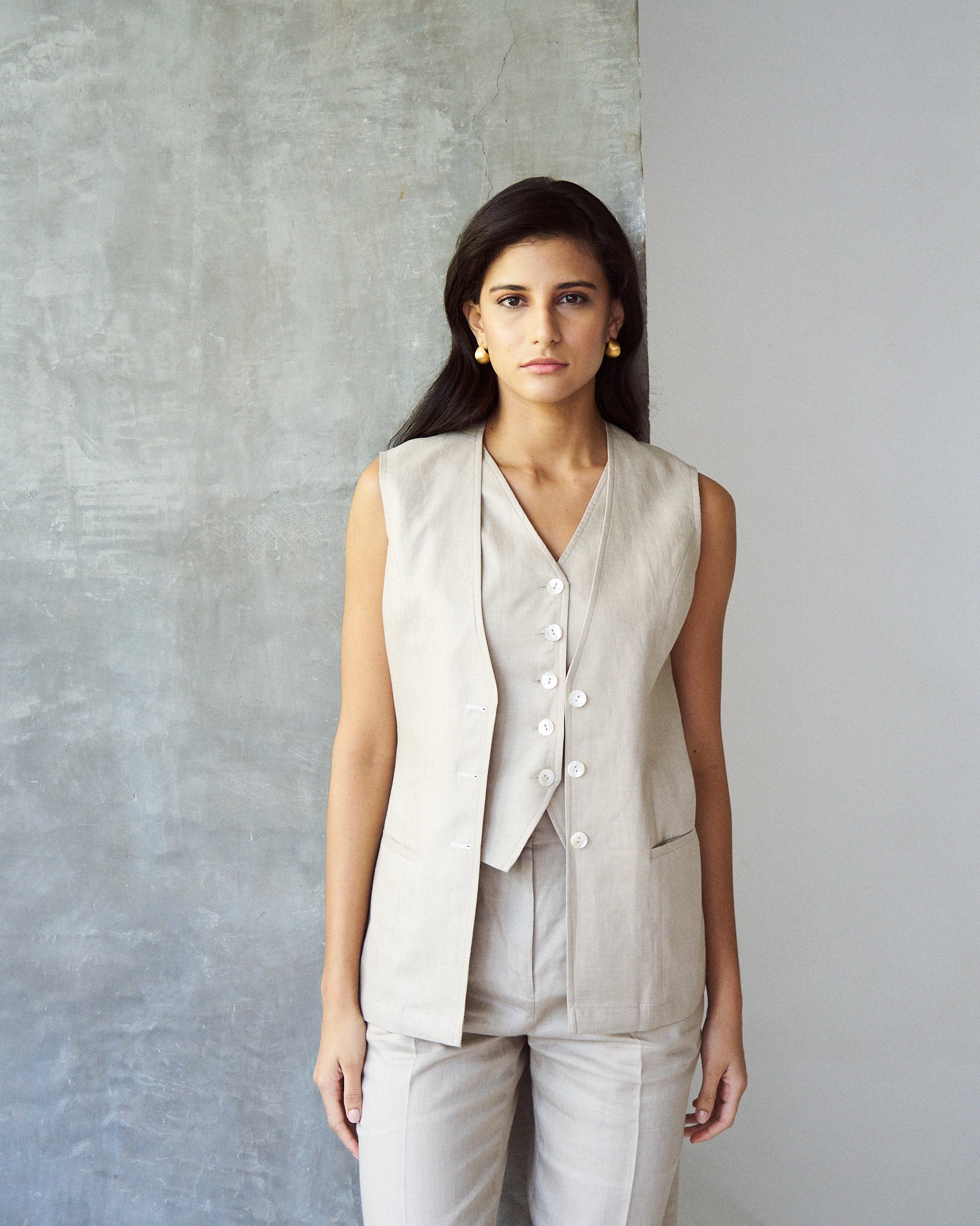 Logus beige linen trouser