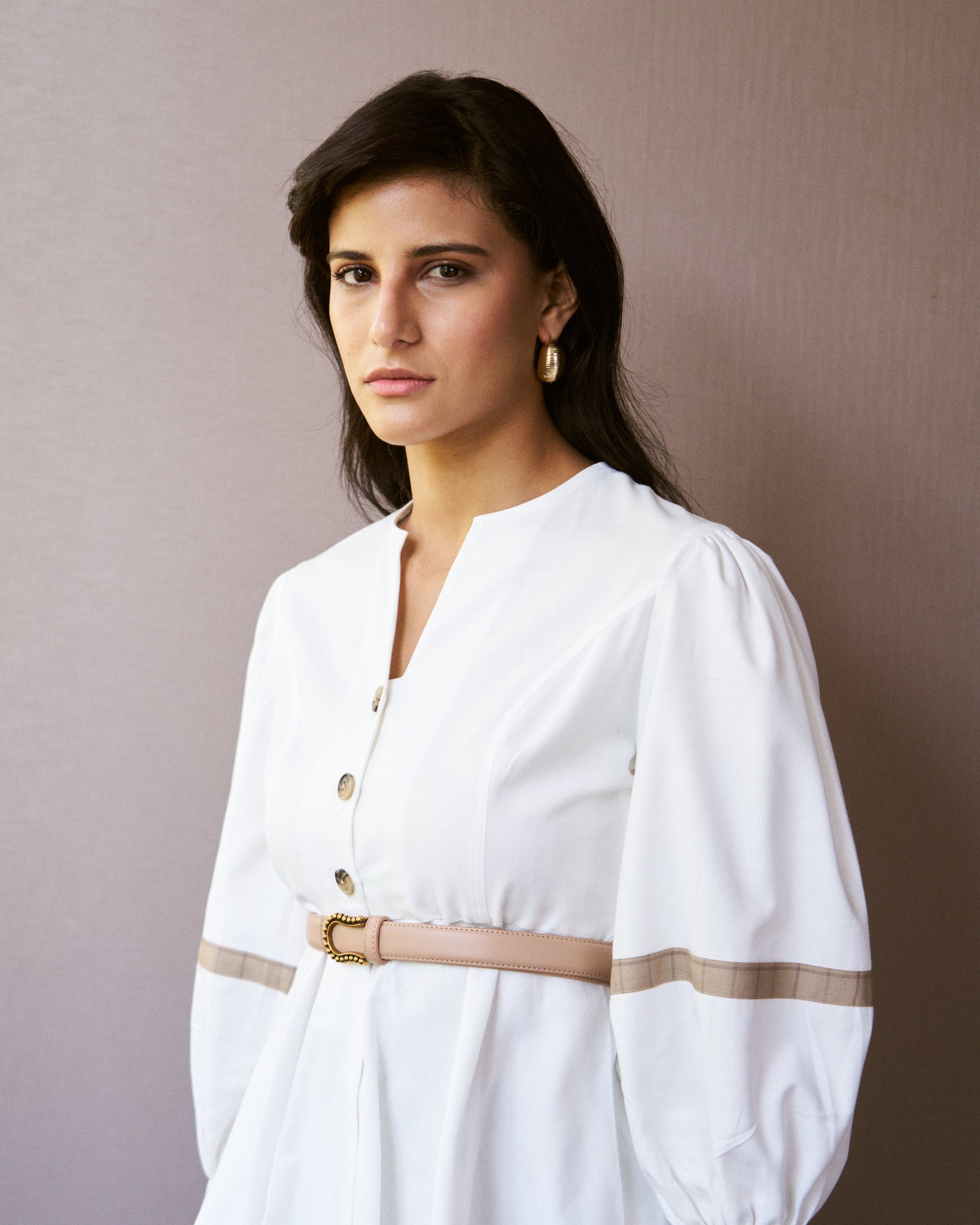 Logus white top with sleeve detail