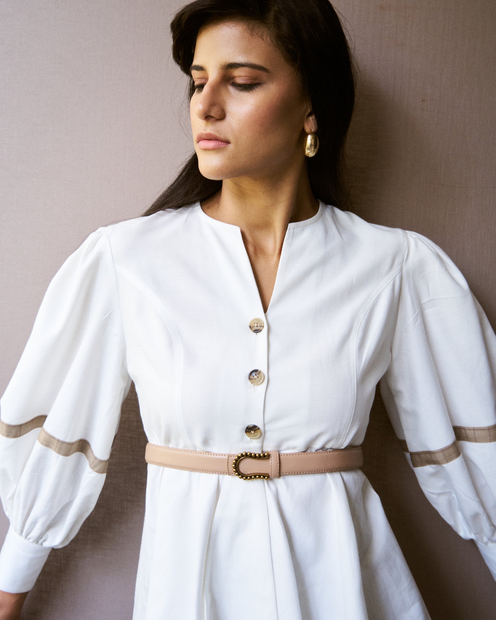 Logus white top with sleeve detail