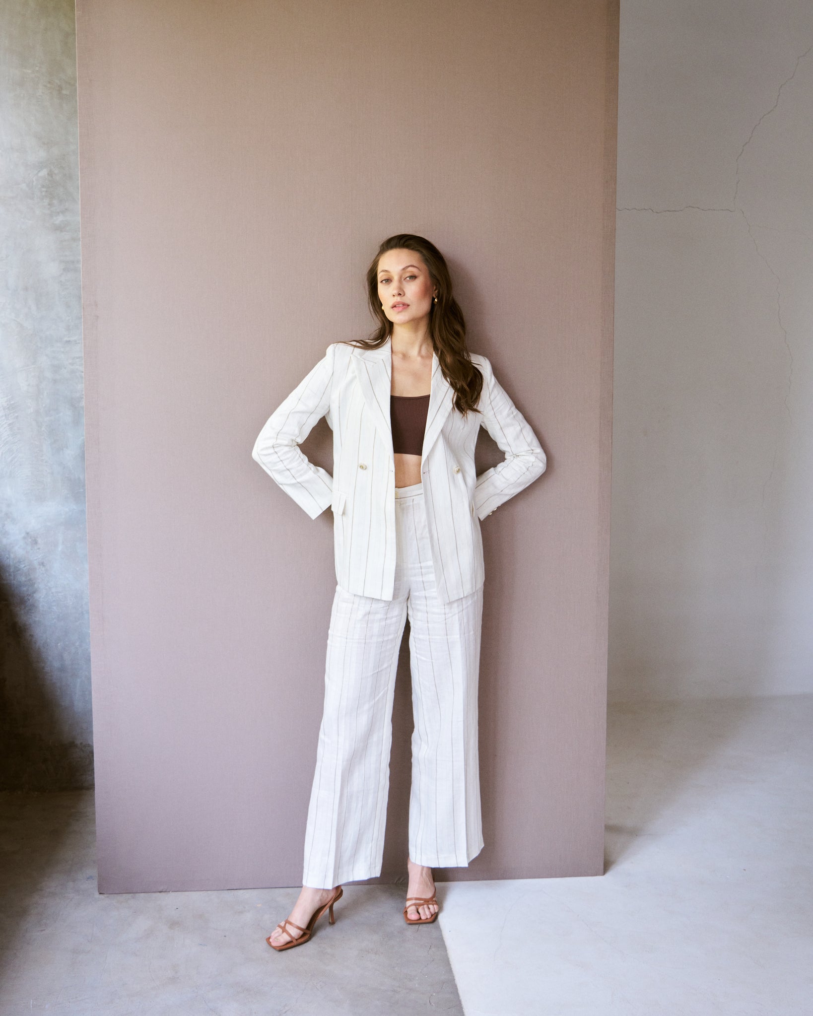 Logus striped linen blazer
