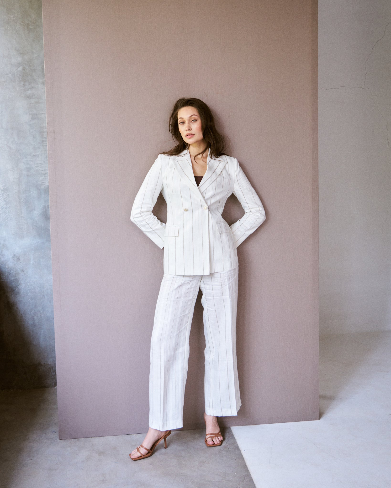 Logus striped linen blazer
