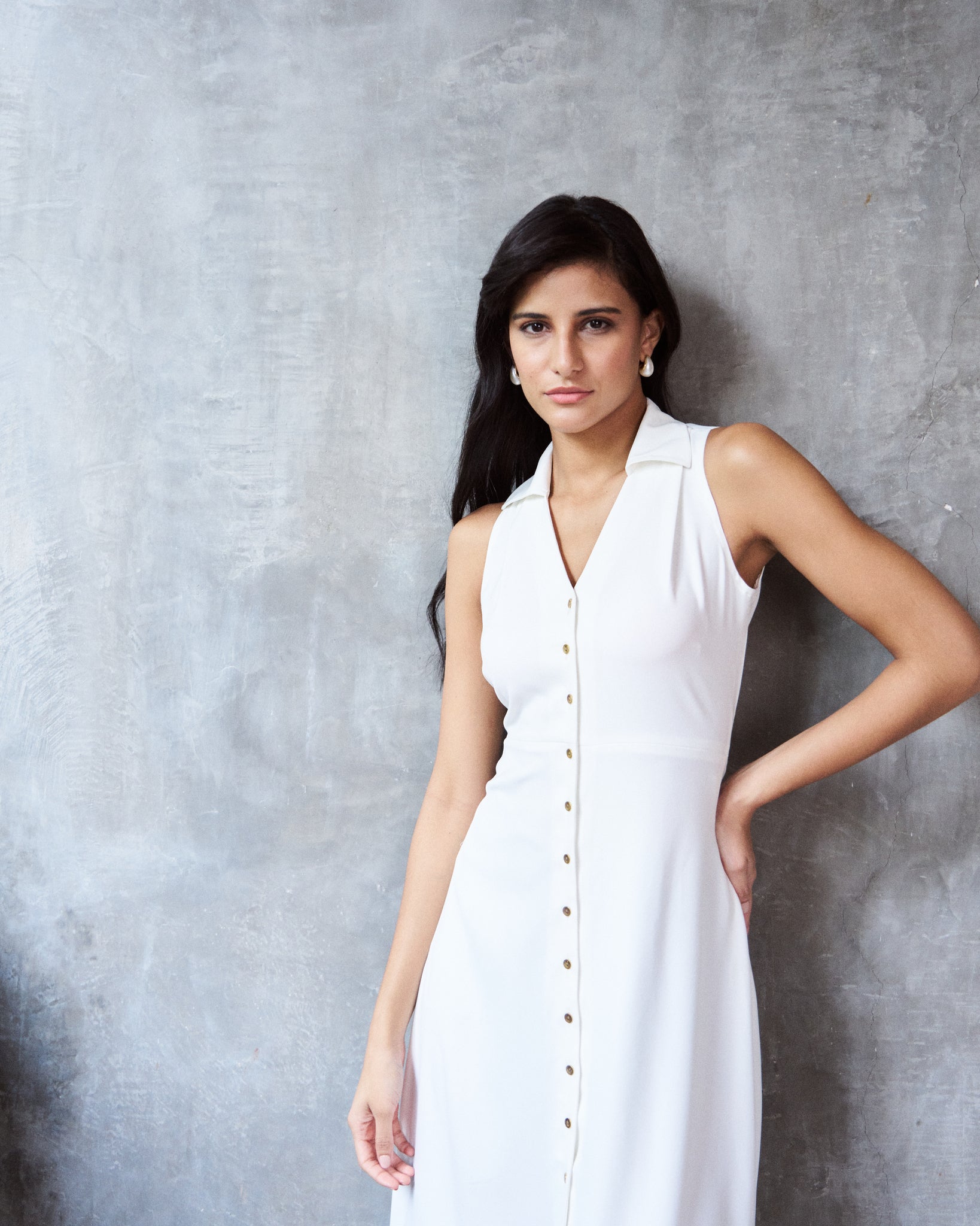 Logus white collar dress