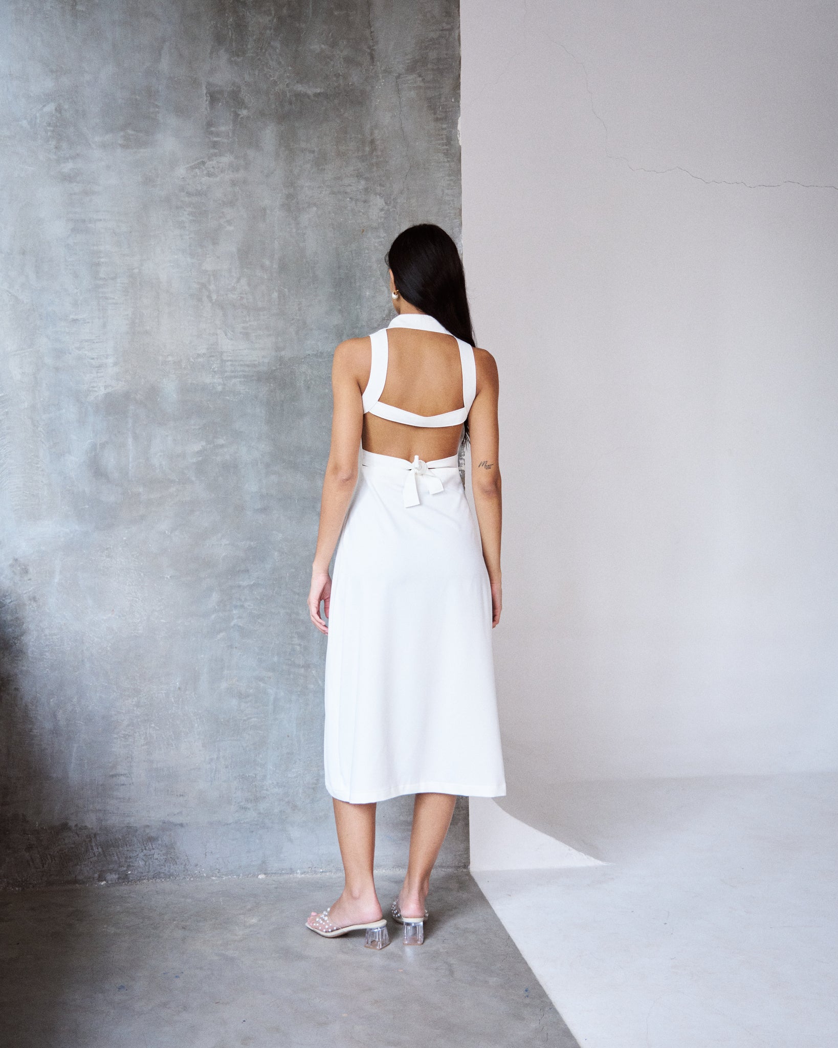 Logus white collar dress