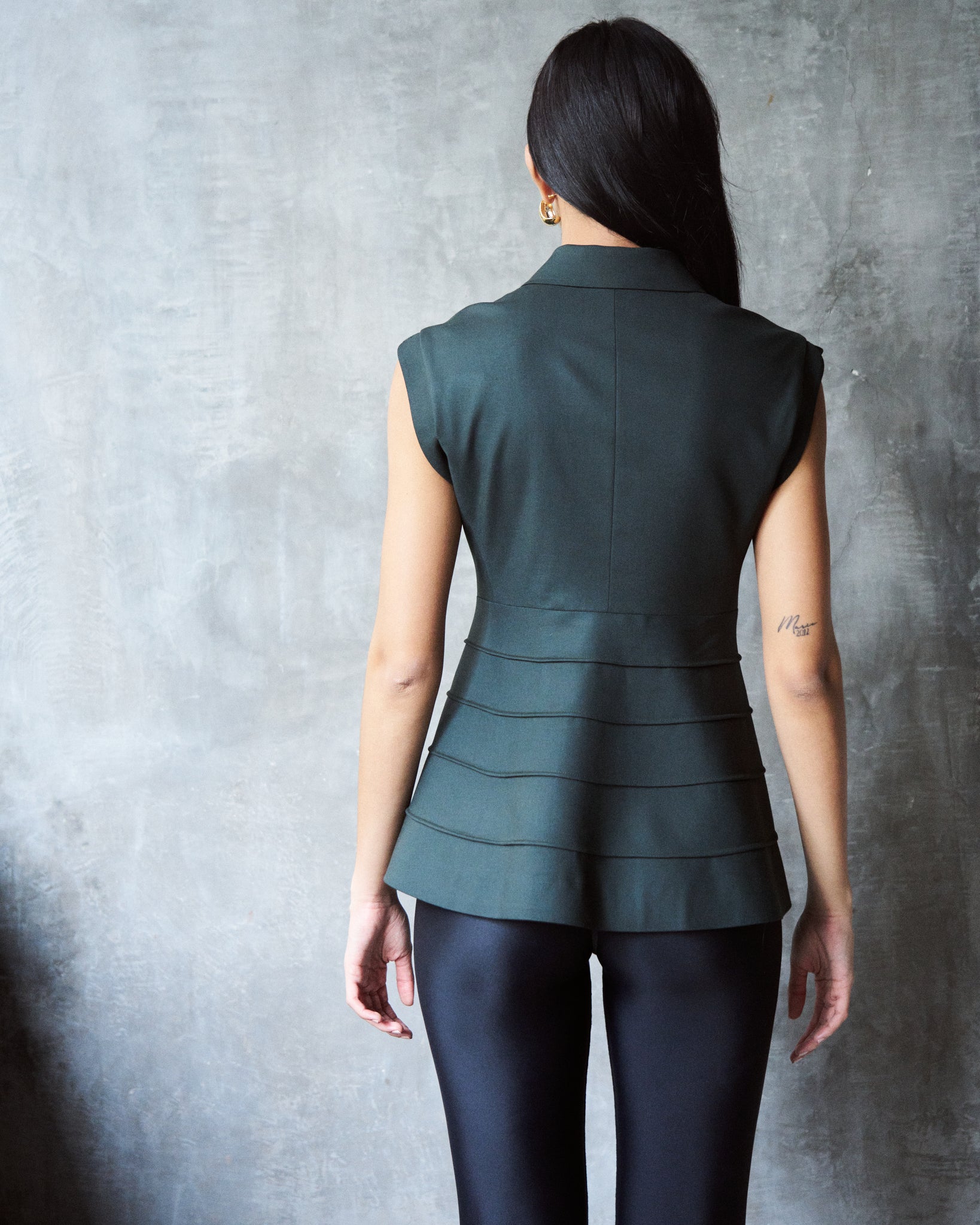Logus green peplum top