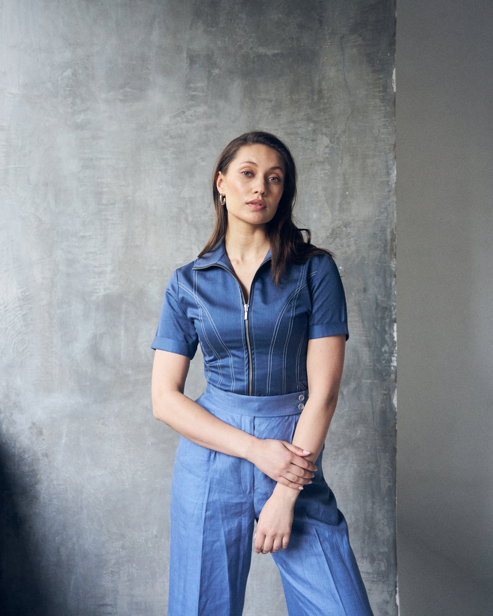 Logus blue linen trouser