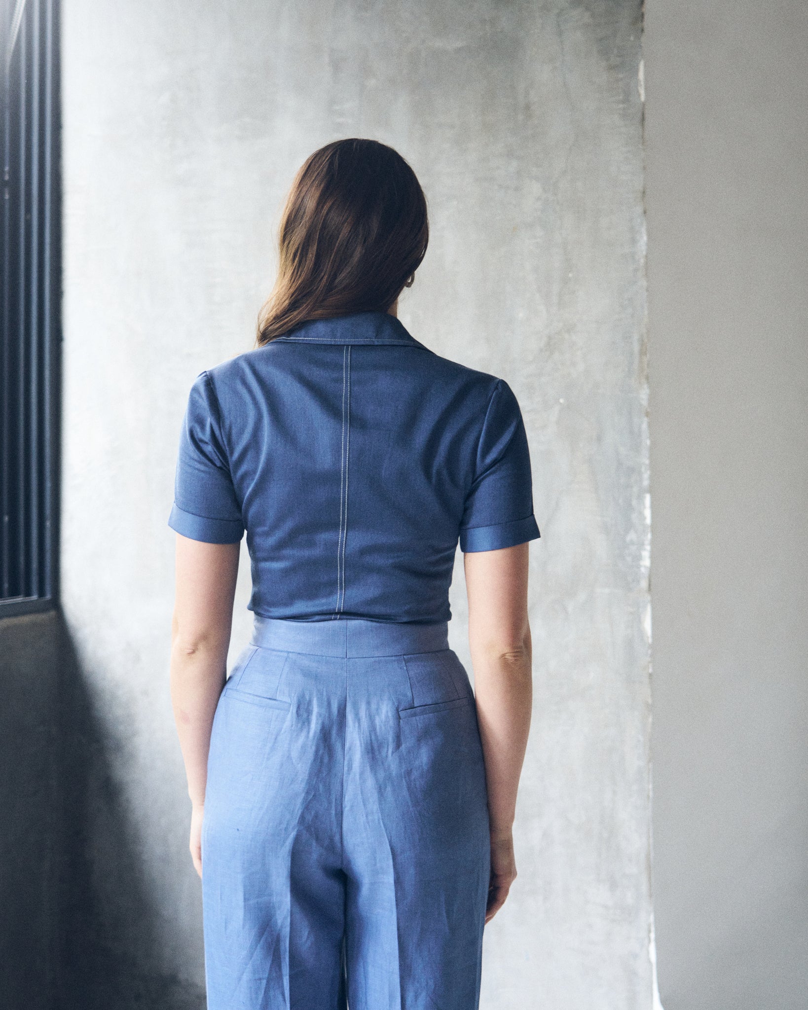 Logus blue linen trouser