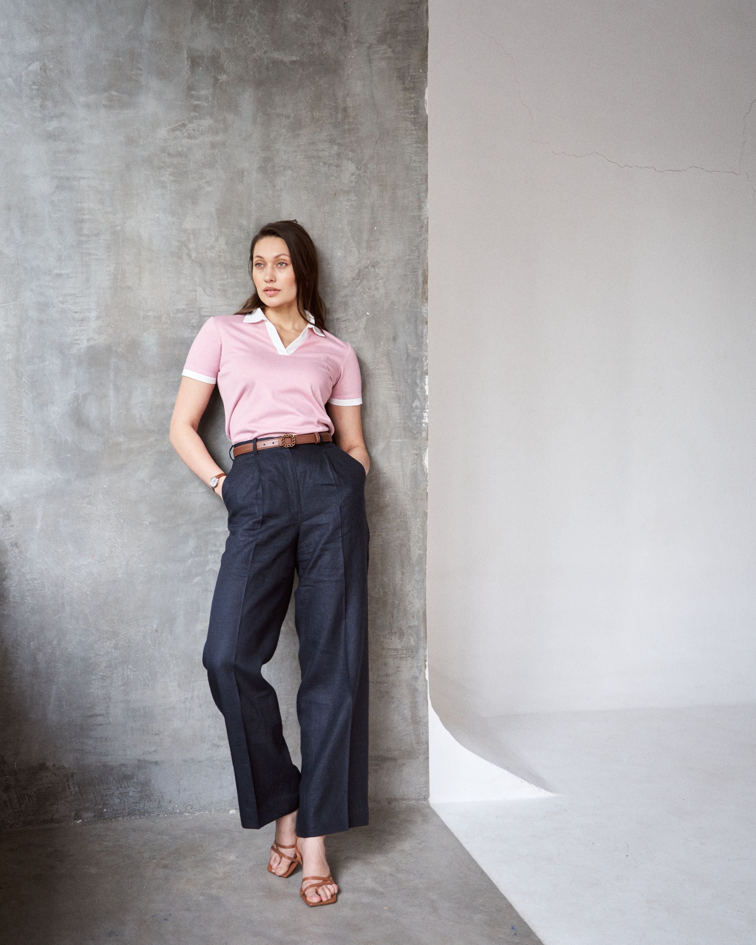 Logus Navy Blue Linen trouser