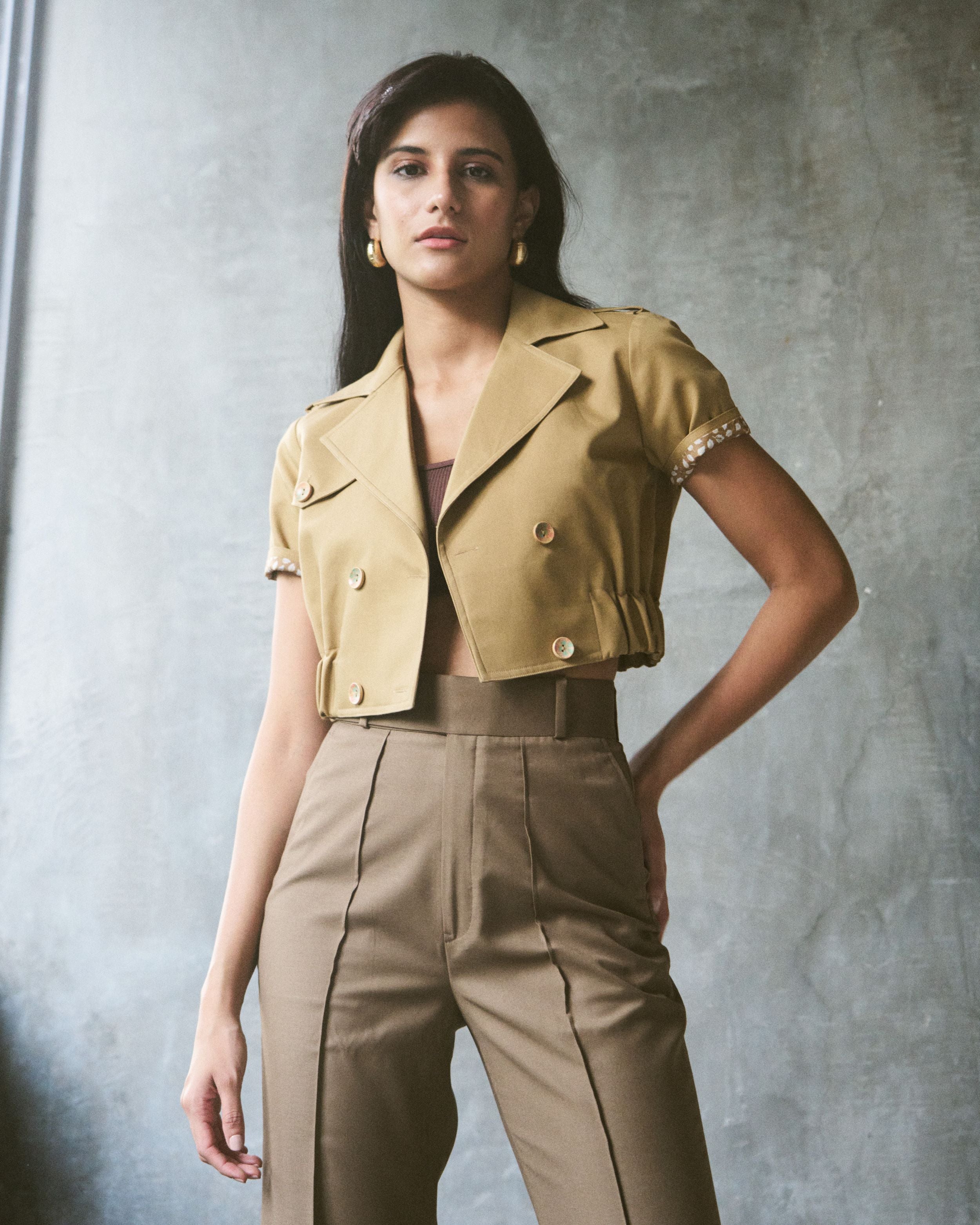 Logus tailored cropped quest cotton jacket