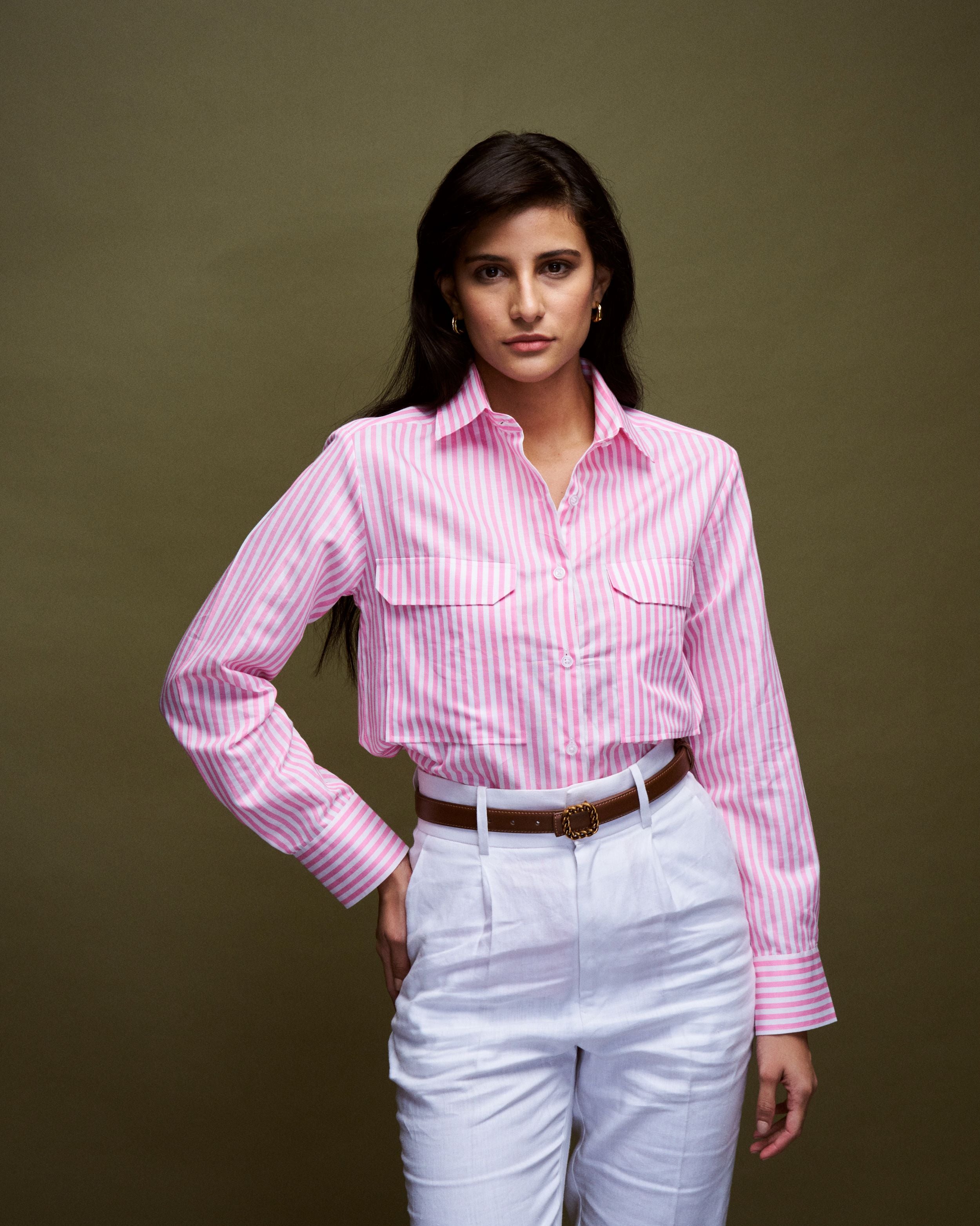 Logus Stripe oversized cotton shirt