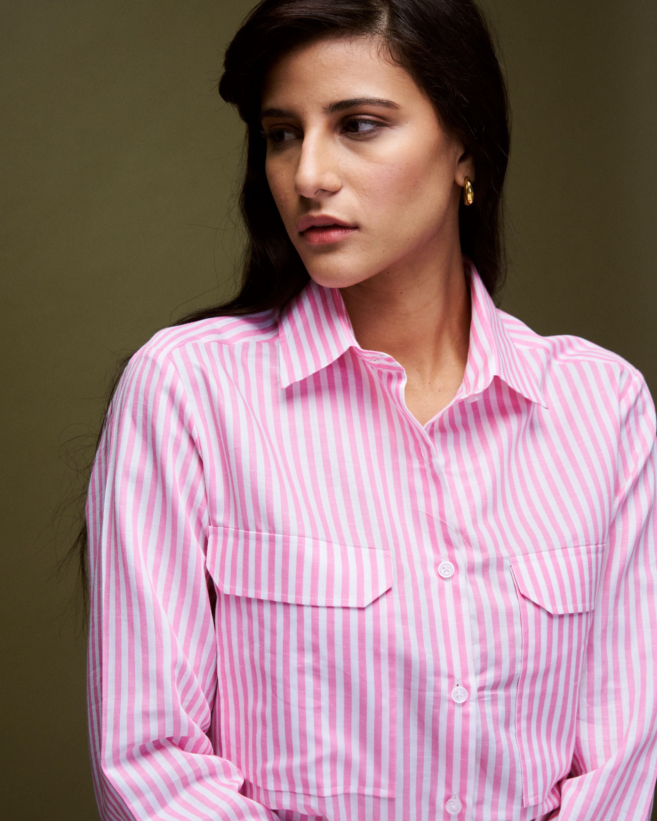 Logus Stripe oversized cotton shirt