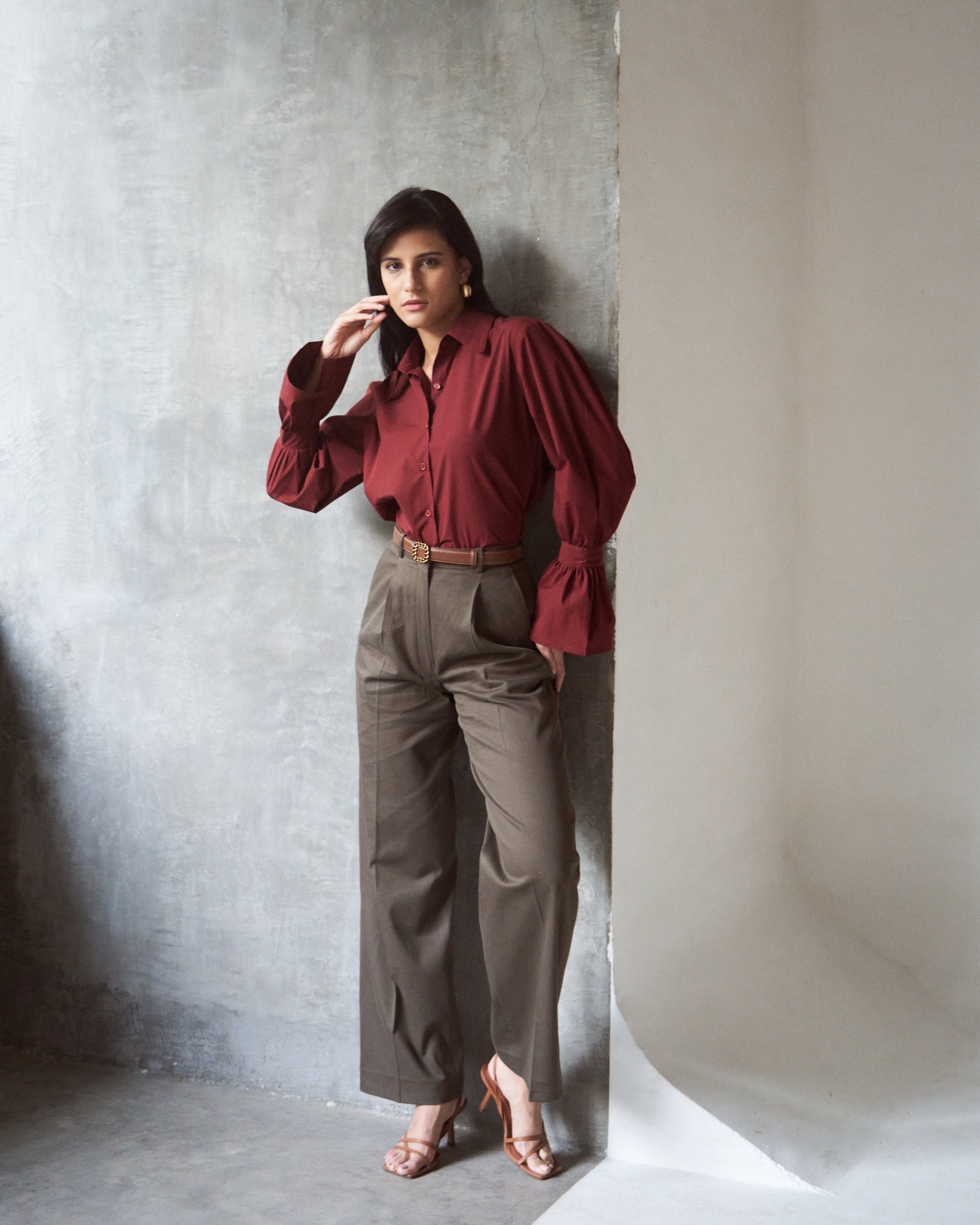 Logus Auburn wide collar cotton shirt