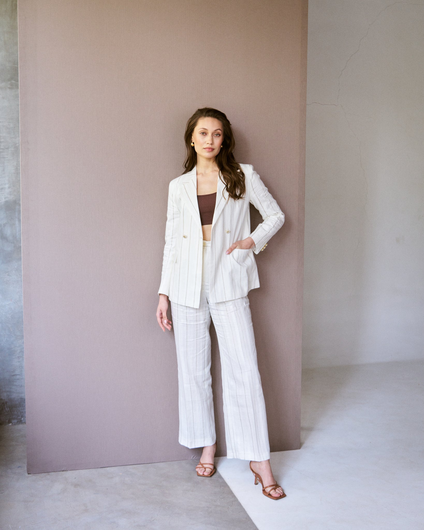 Logus striped linen blazer