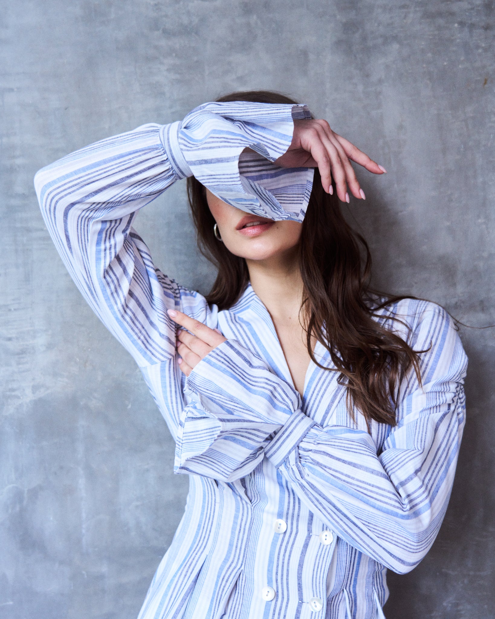 Logus Striped linen blazer dress