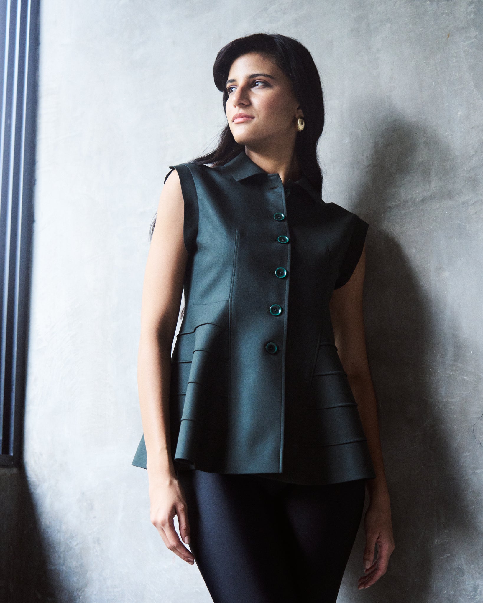 Logus green peplum top