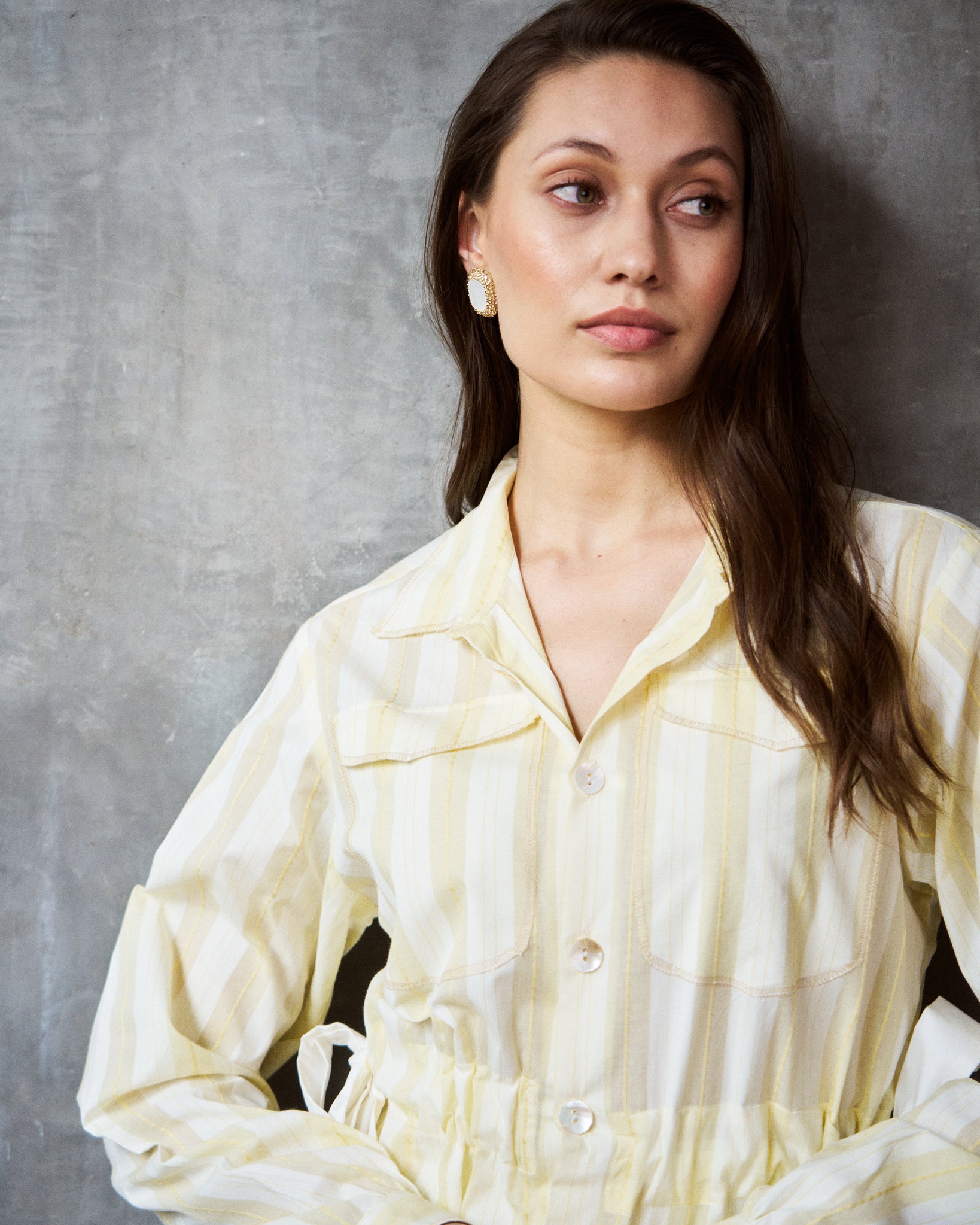 Logus yellow striped shirt