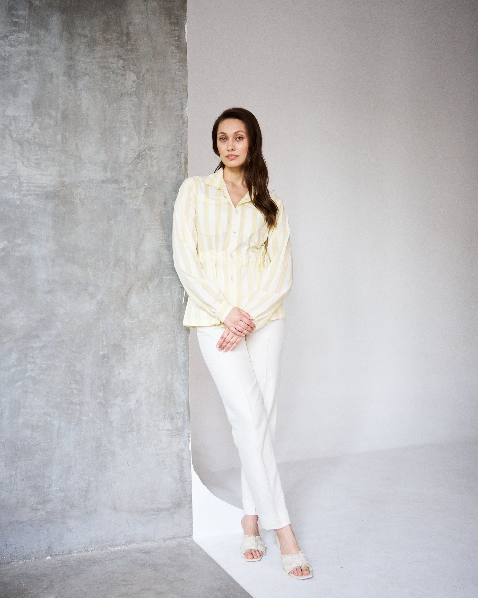 Logus yellow striped shirt