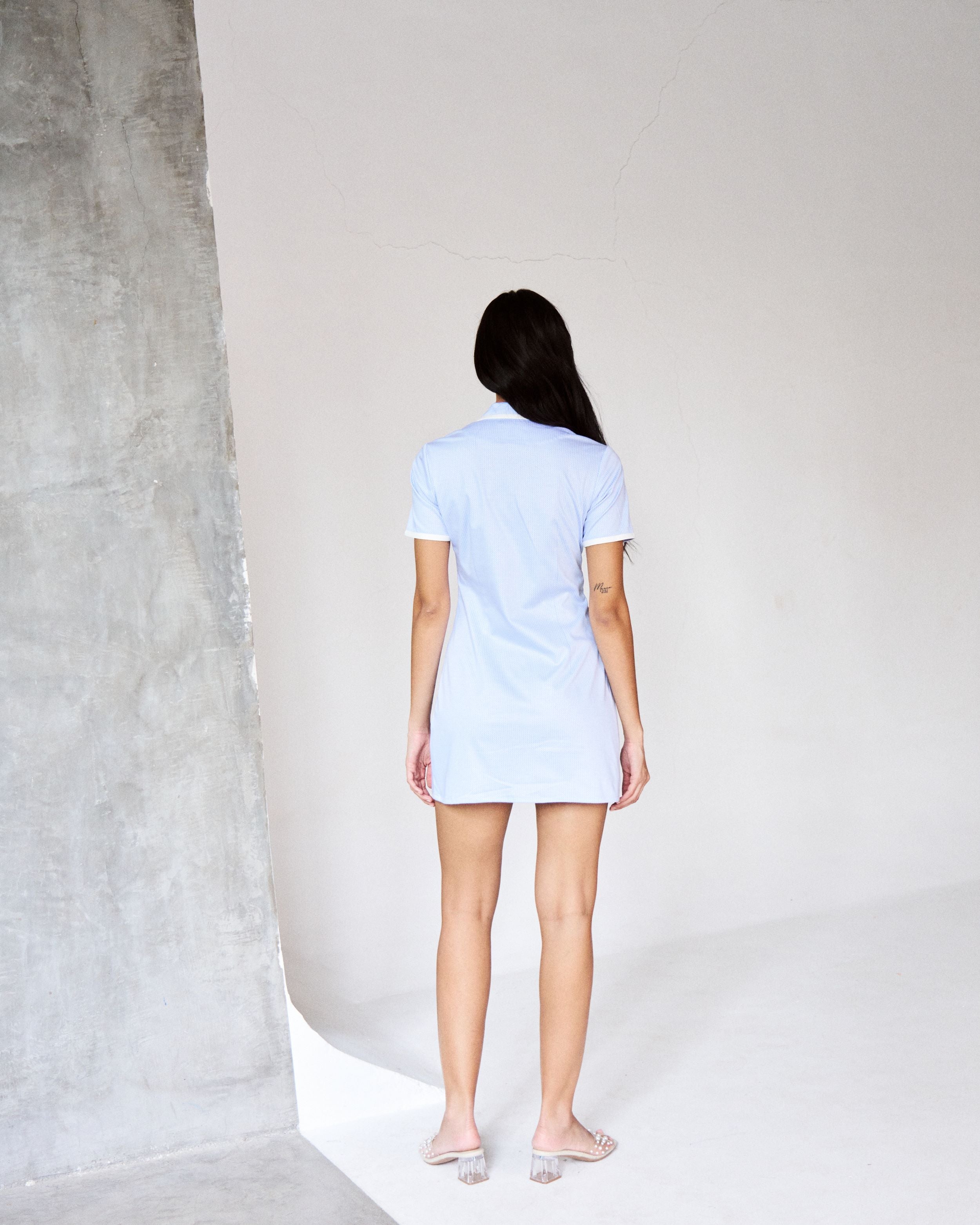 Logus powder blue knit dress