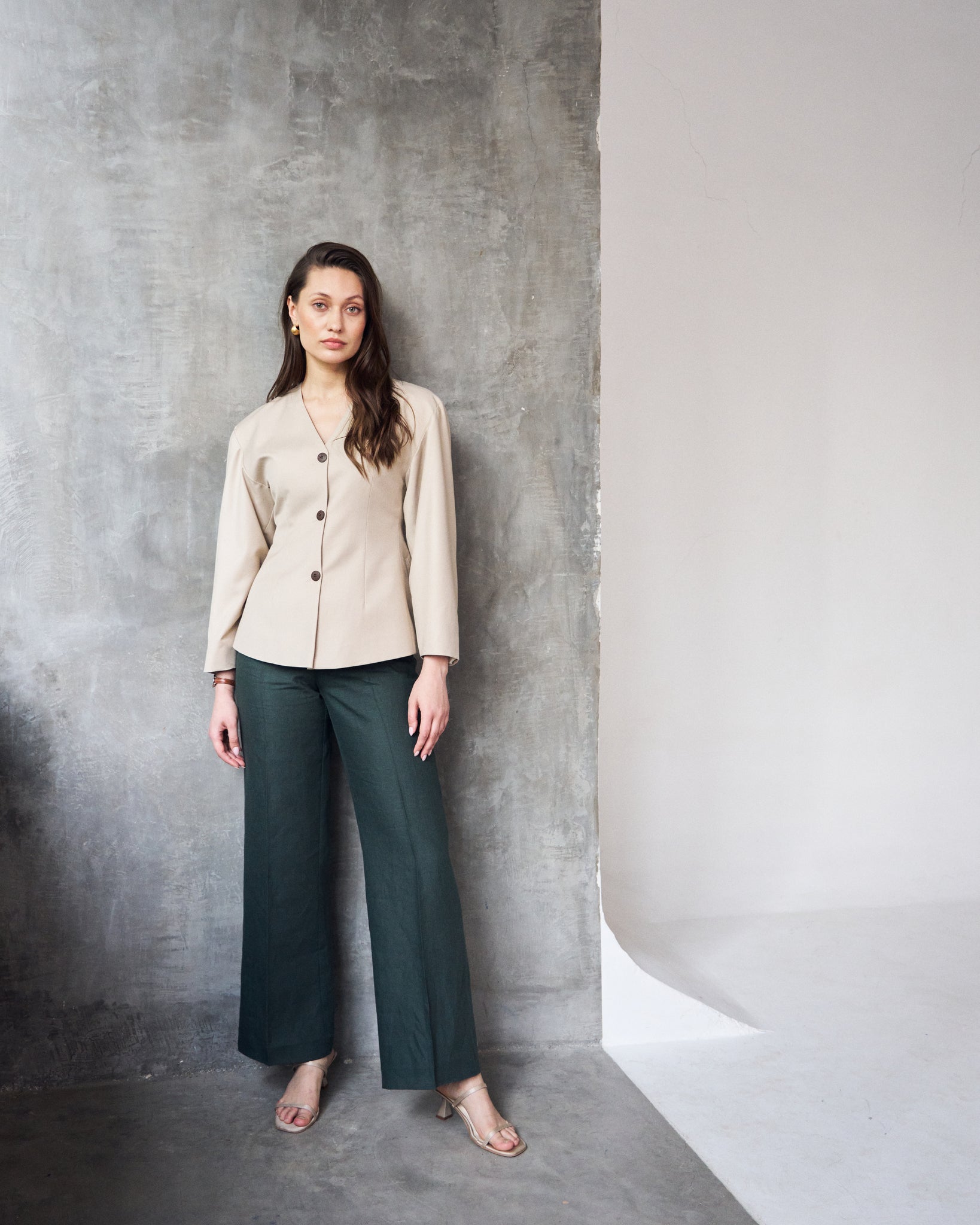 Logus green linen trouser