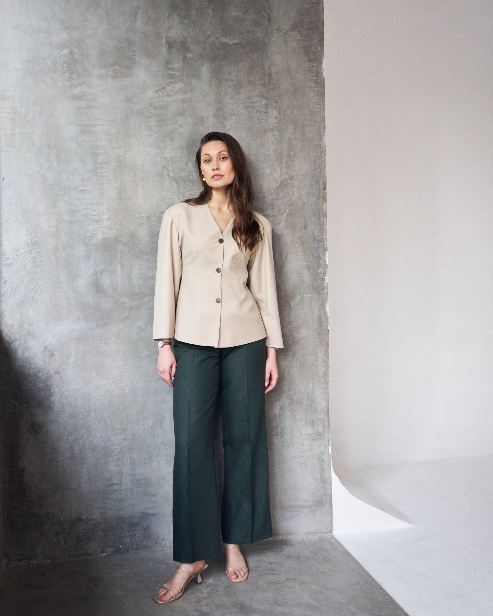 Logus green linen trouser