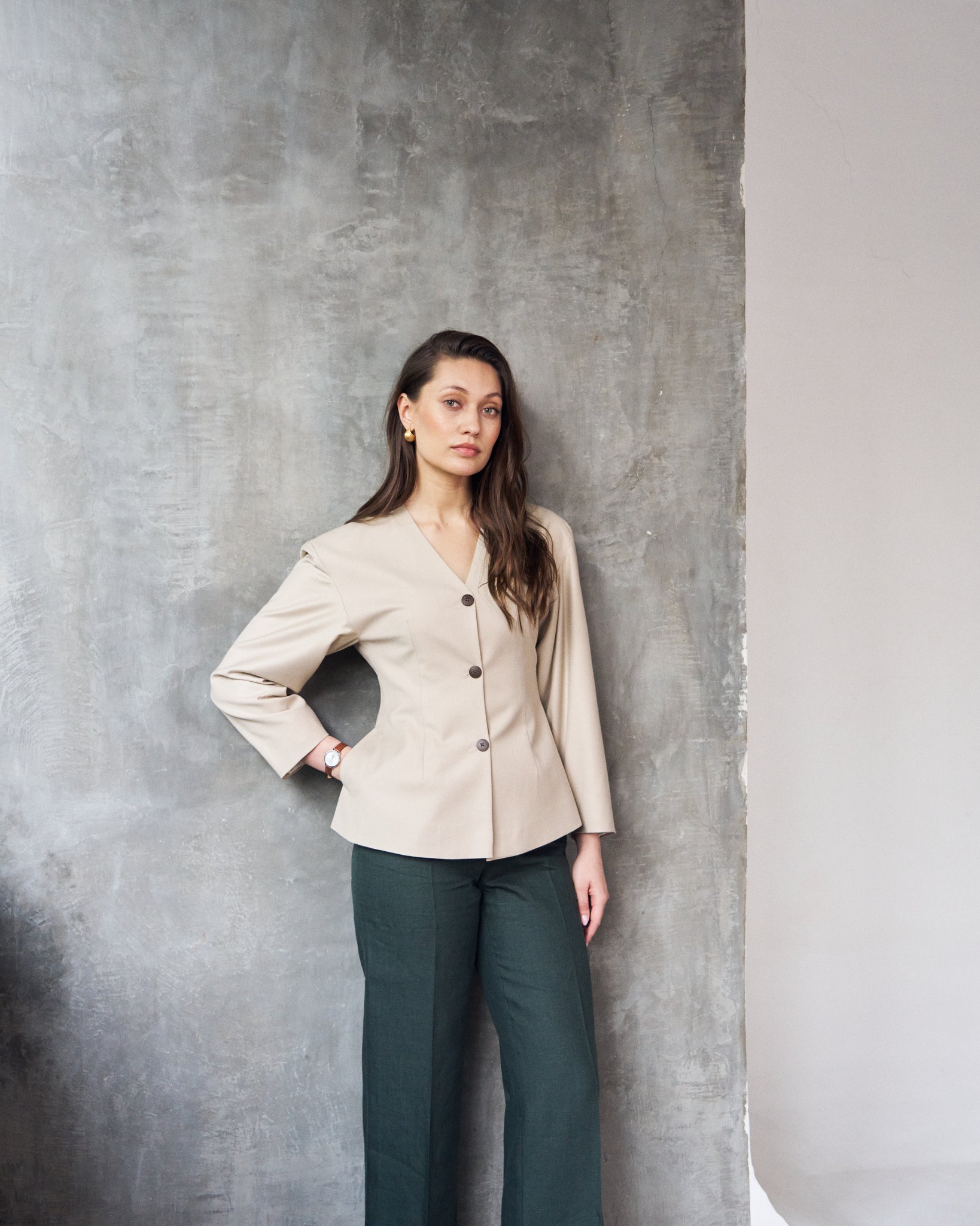 Logus green linen trouser