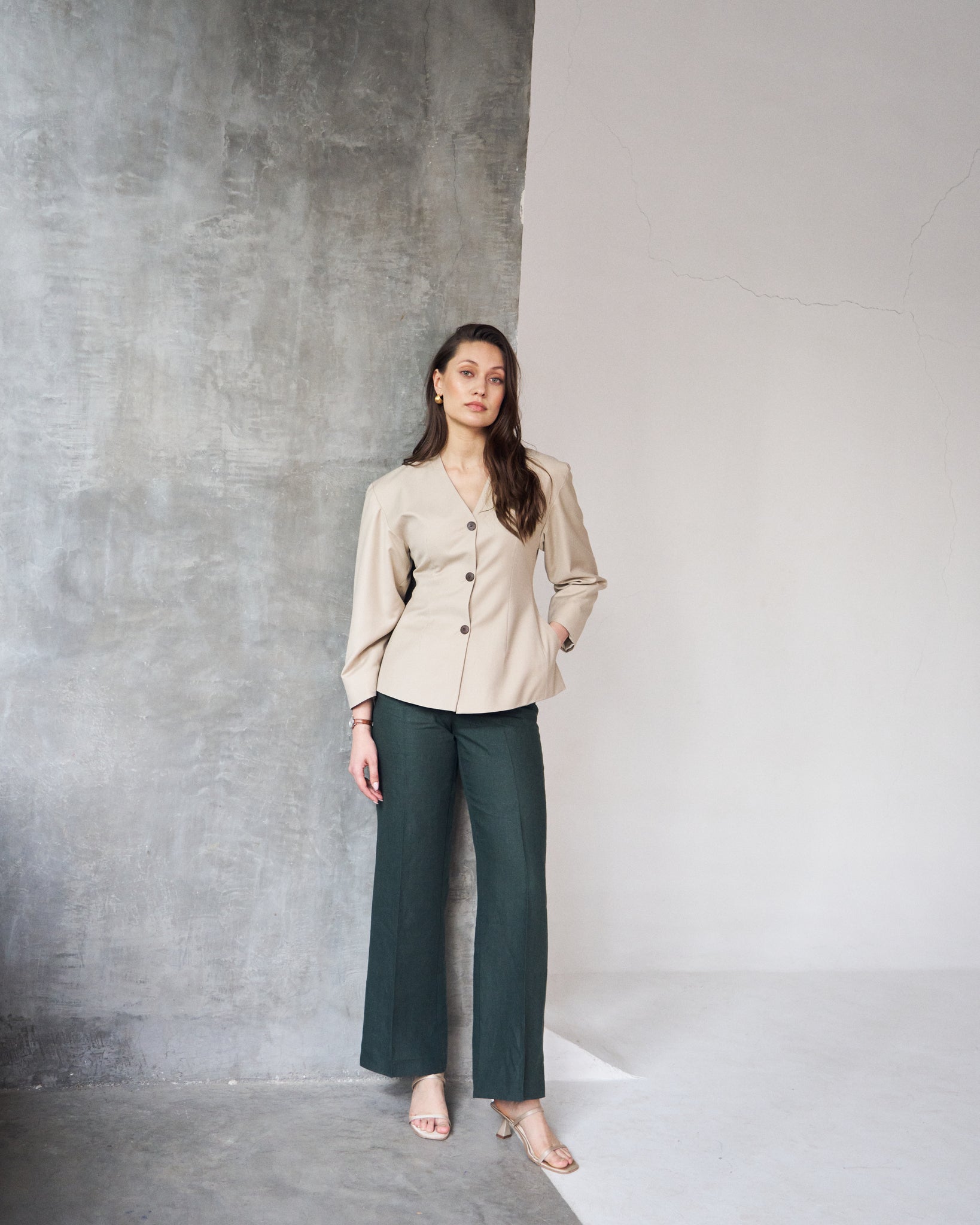 Logus green linen trouser