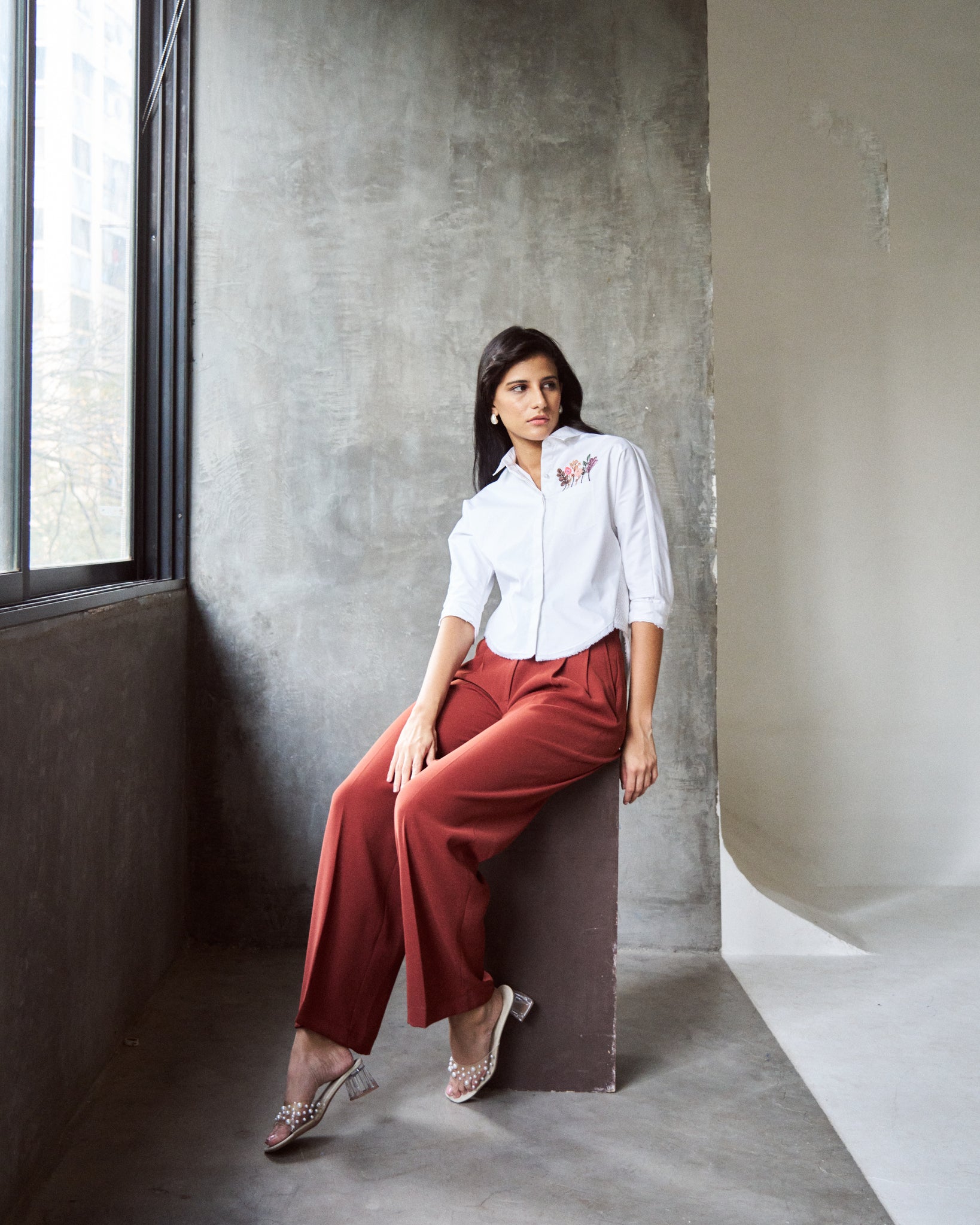 Logus white embroidered shirt