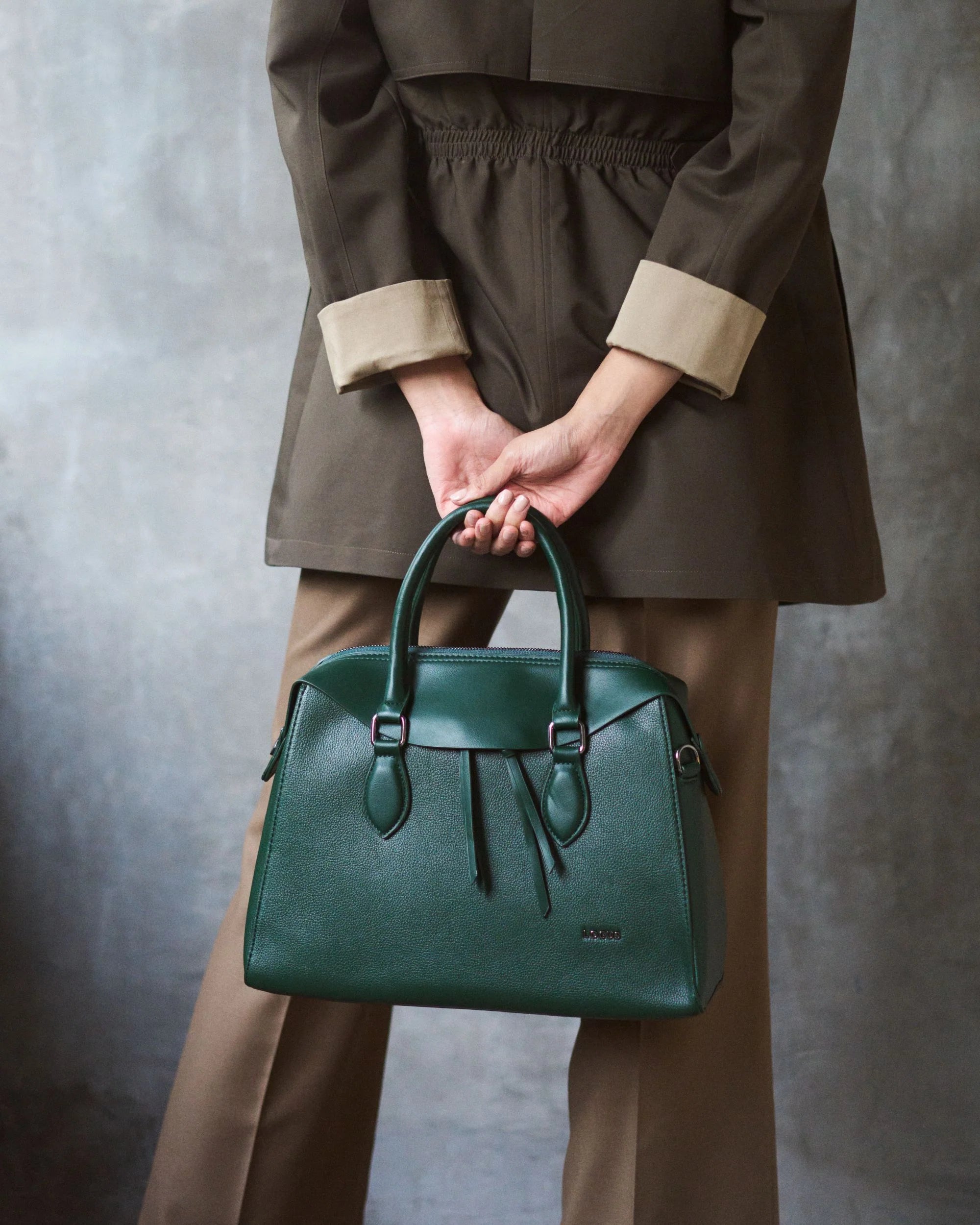 Logus green handheld structured bag
