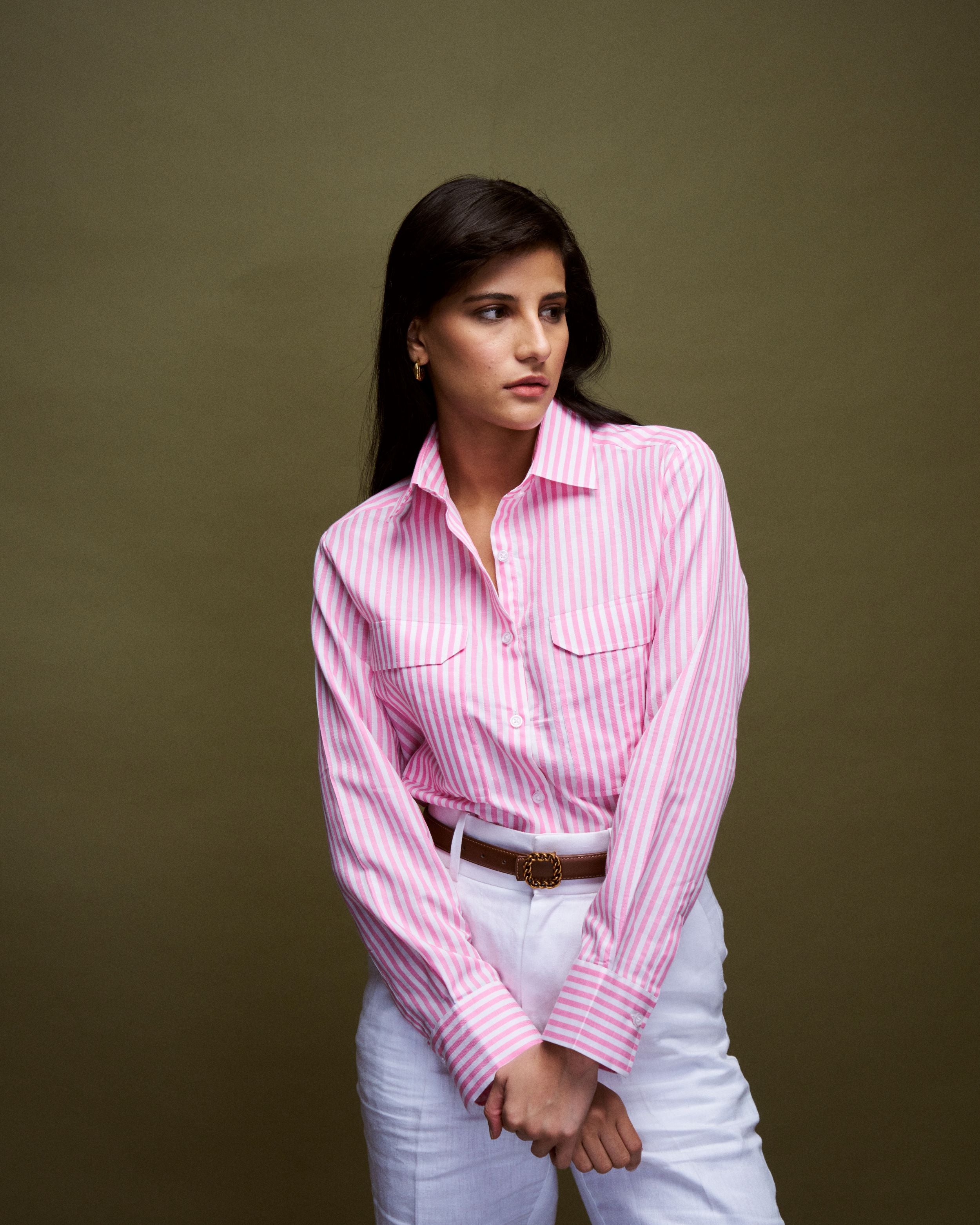 Logus Stripe oversized cotton shirt