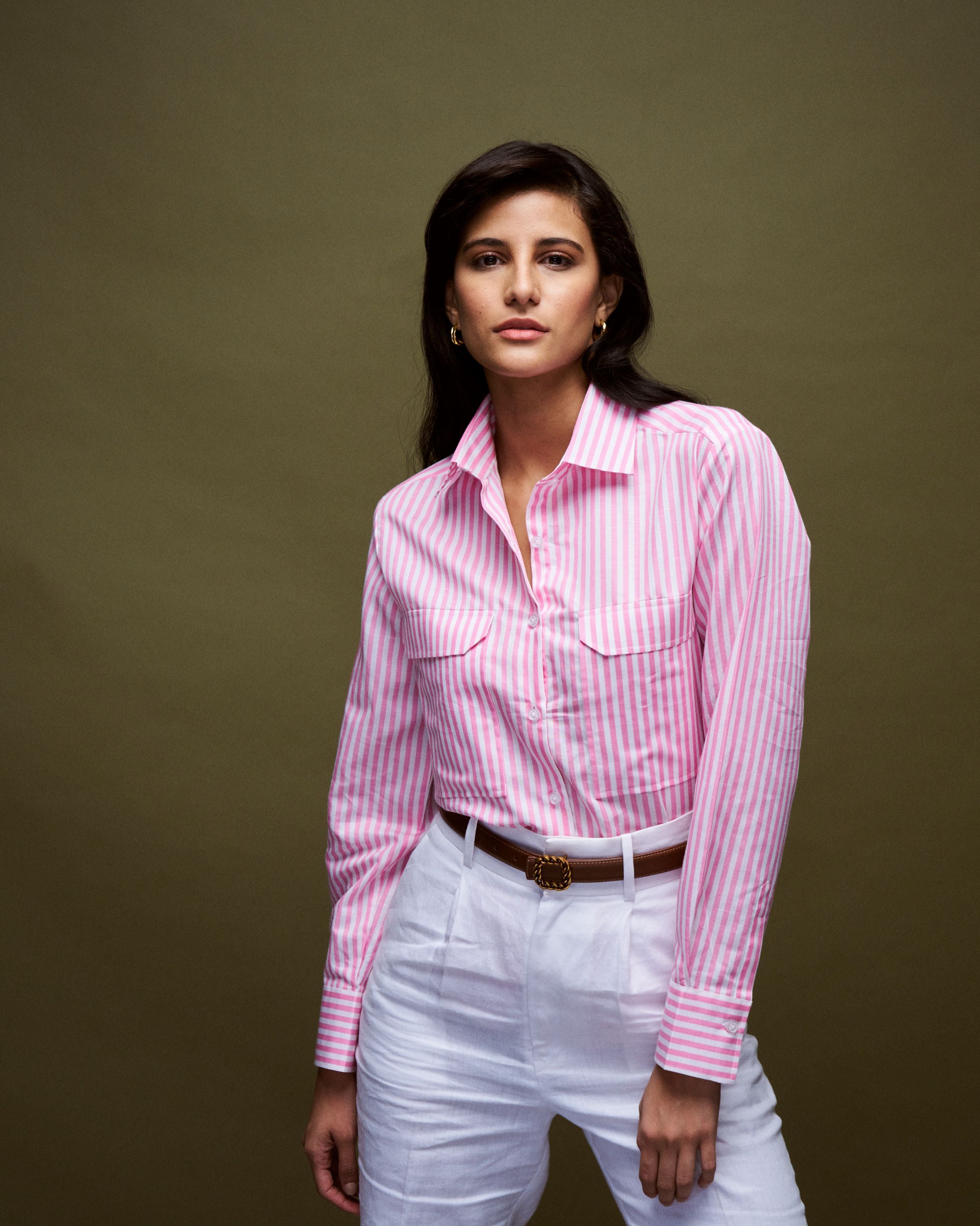 Logus Stripe oversized cotton shirt