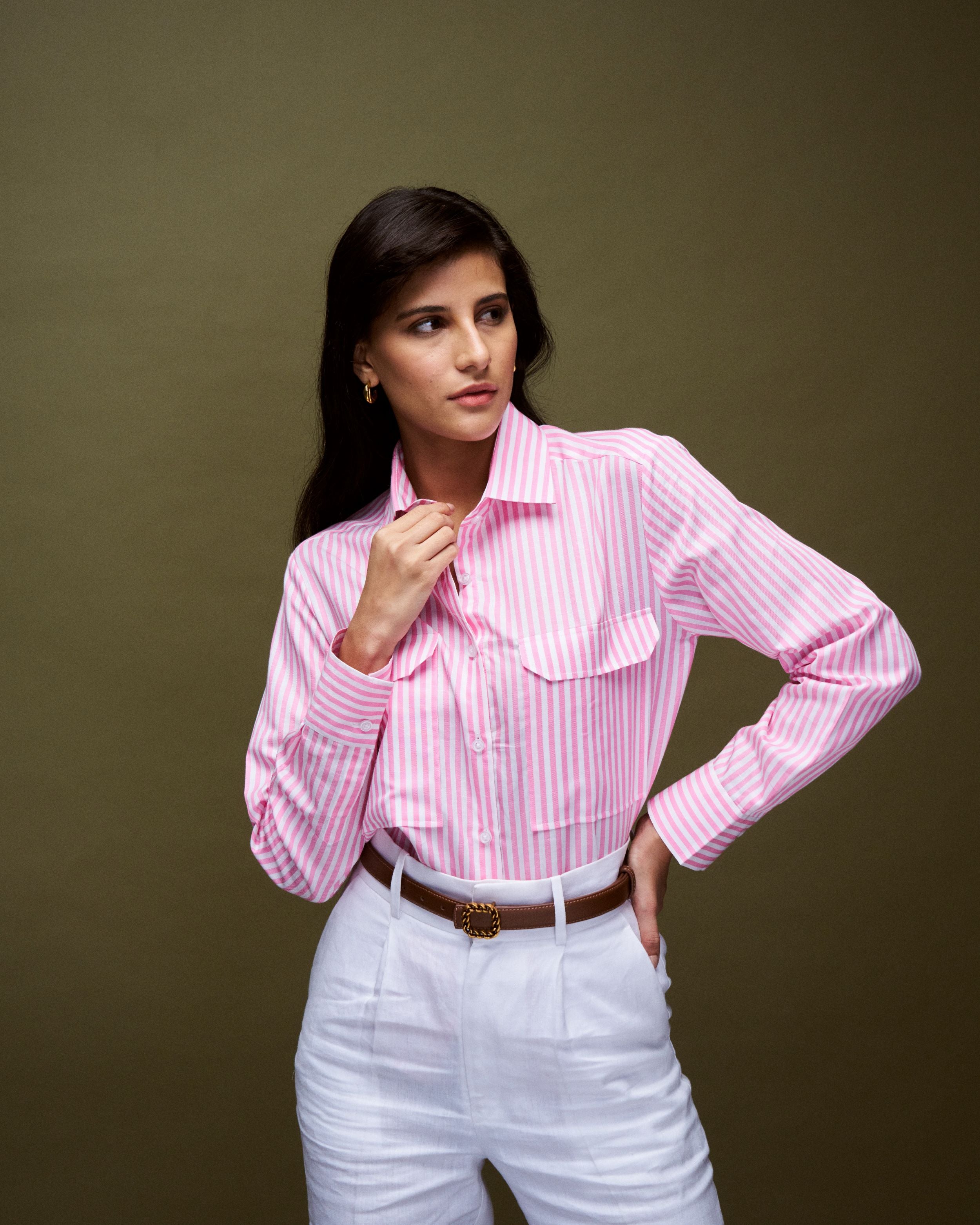 Logus Stripe oversized cotton shirt